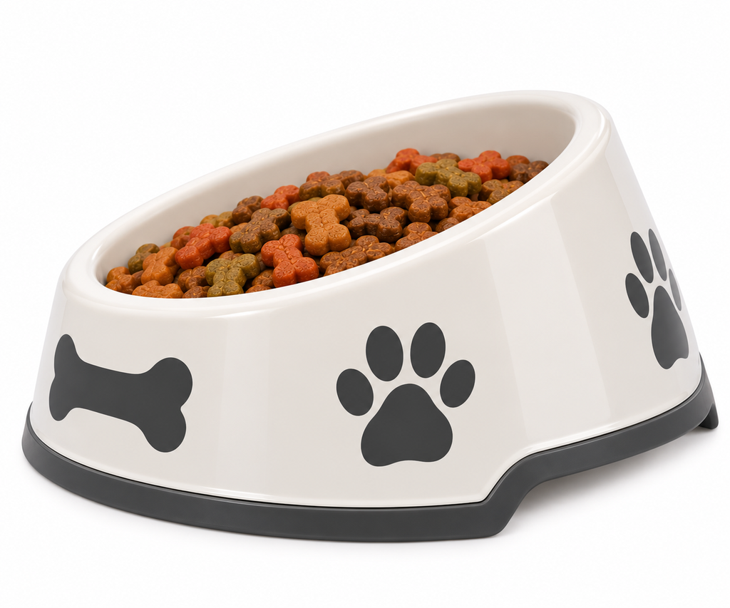 Non-Slip Pet Food Bowl – Paw Print Dog & Cat Feeding Bowl