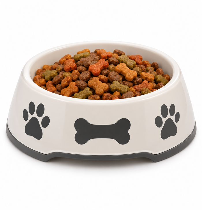 Non-Slip Pet Food Bowl – Paw Print Dog & Cat Feeding Bowl