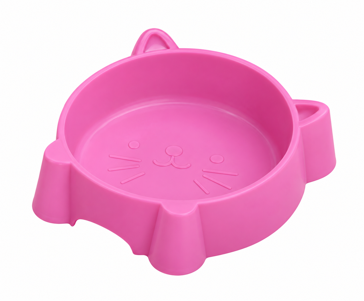 Pink Cat Food Bowl – Cute Raised Pet Feeding Bowl for Cats & Small Pets