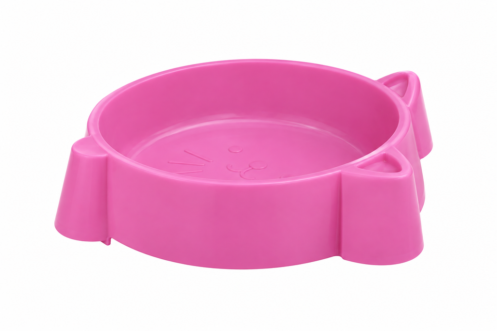 Pink Cat Food Bowl – Cute Raised Pet Feeding Bowl for Cats & Small Pets
