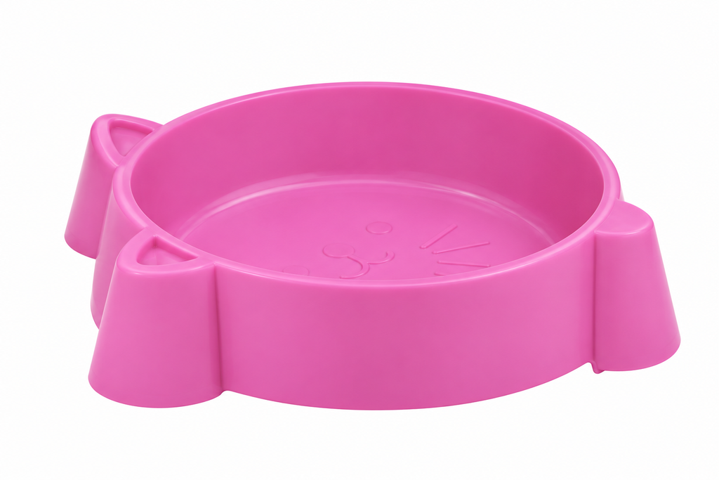 Pink Cat Food Bowl – Cute Raised Pet Feeding Bowl for Cats & Small Pets