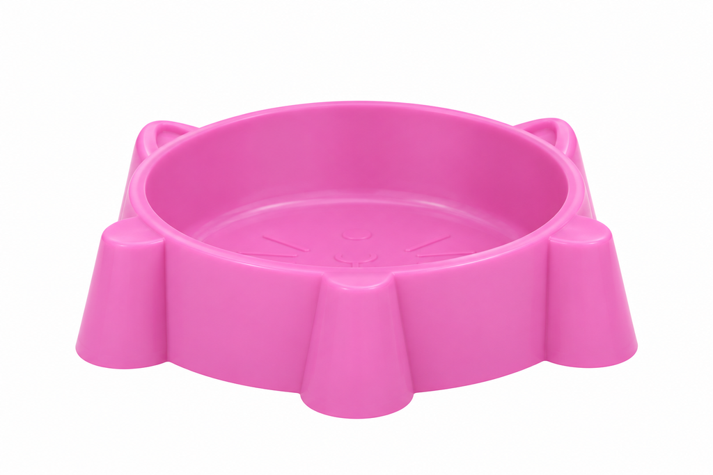 Pink Cat Food Bowl – Cute Raised Pet Feeding Bowl for Cats & Small Pets