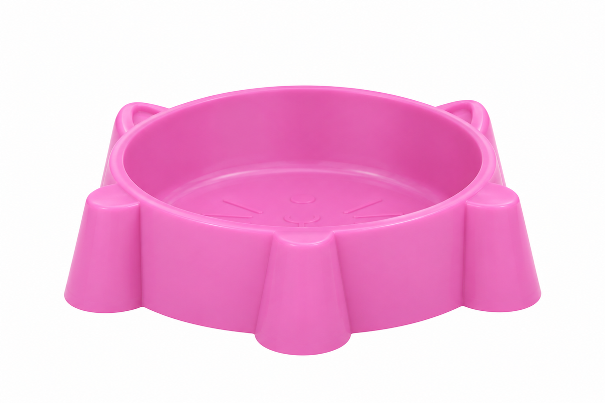 Pink Cat Food Bowl – Cute Raised Pet Feeding Bowl for Cats & Small Pets