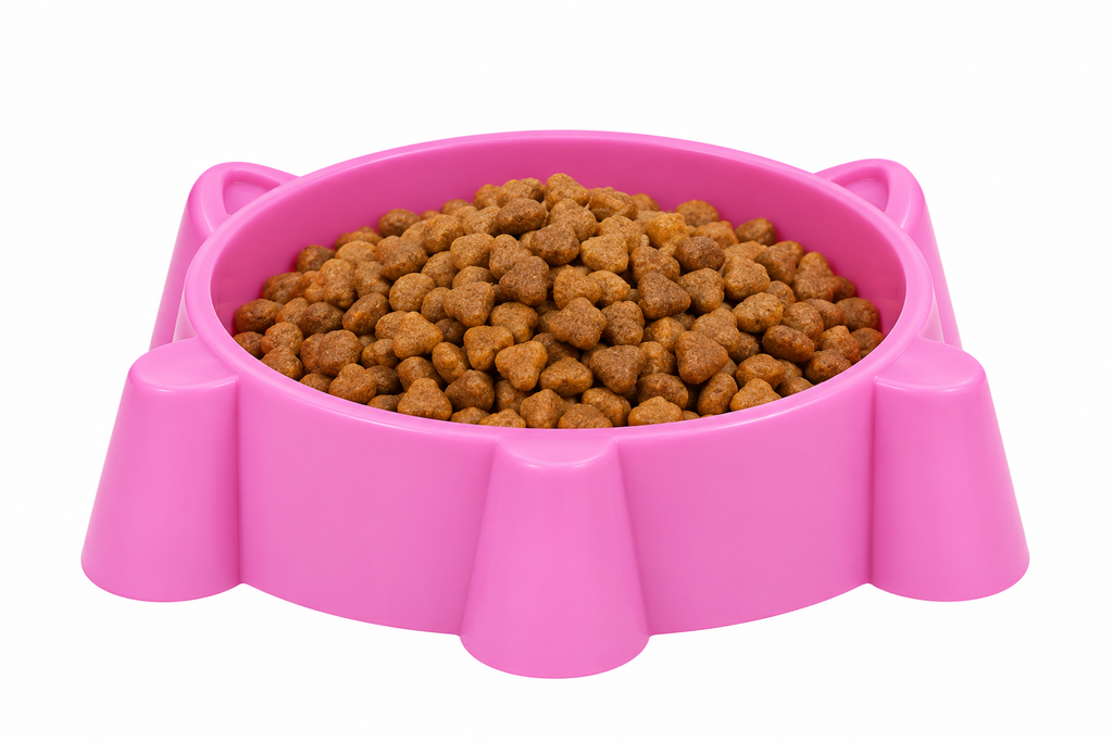 Pink Cat Food Bowl – Cute Raised Pet Feeding Bowl for Cats & Small Pets