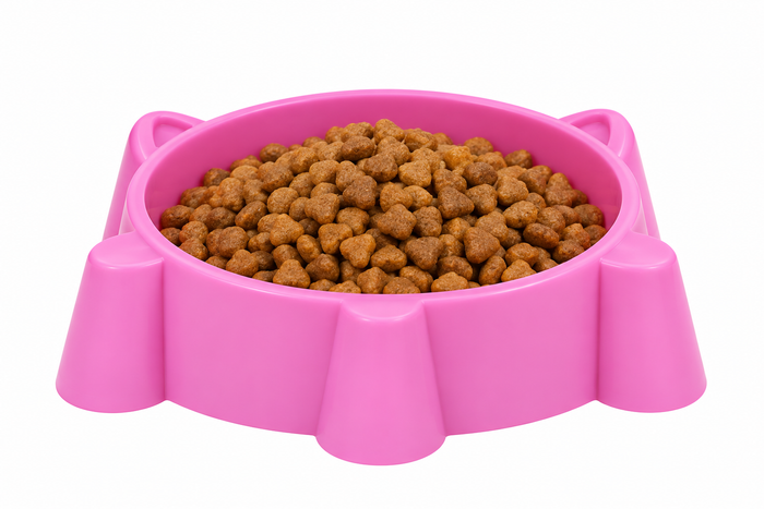 Pink Cat Food Bowl – Cute Raised Pet Feeding Bowl for Cats & Small Pets