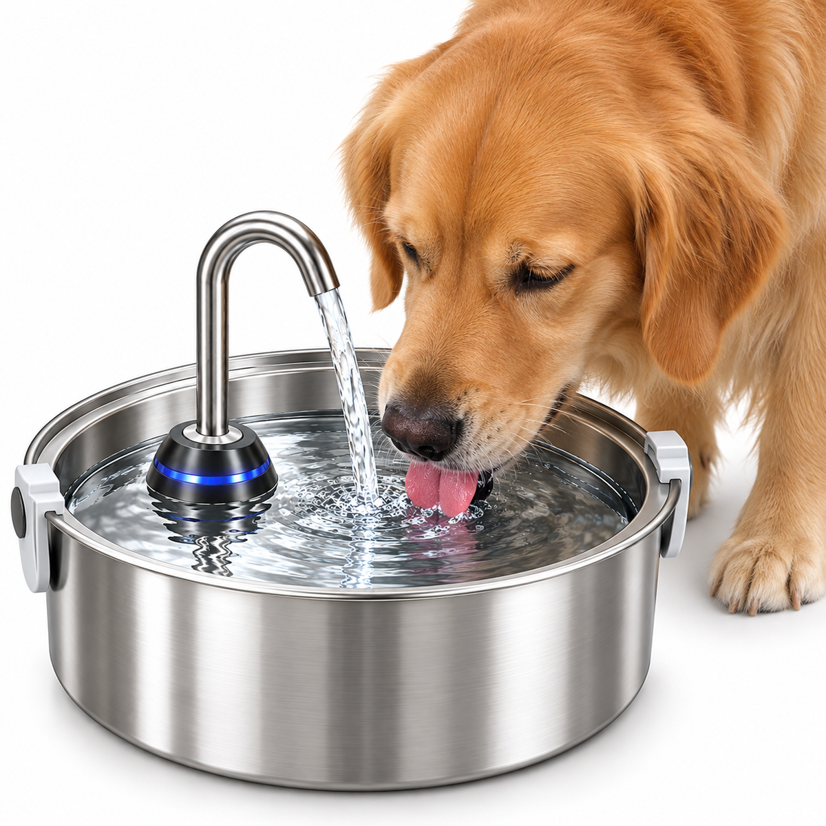 Stainless Steel Automatic Pet Water Fountain – Quiet Recirculating Water Dispenser for Cats &amp; Dog
